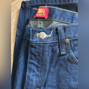 Blue Denim Wrangler Slim Fit Jeans 36 waist